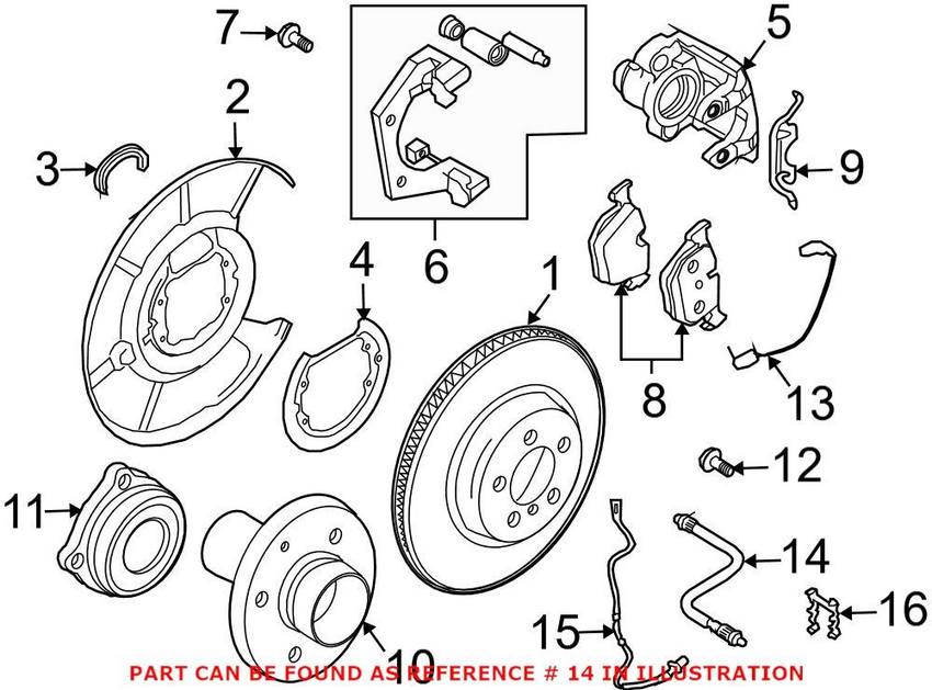 BMW Brake Hose - Rear 34306795676